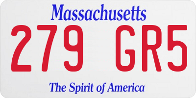 MA license plate 279GR5