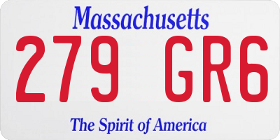 MA license plate 279GR6