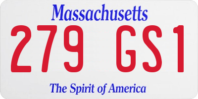MA license plate 279GS1