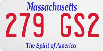 MA license plate 279GS2