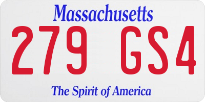 MA license plate 279GS4