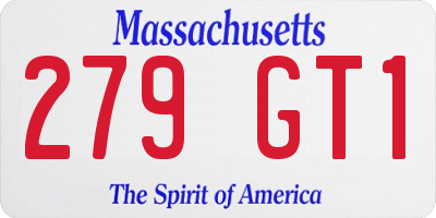 MA license plate 279GT1