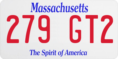 MA license plate 279GT2