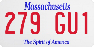 MA license plate 279GU1