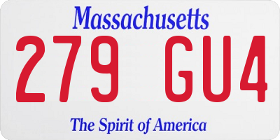 MA license plate 279GU4