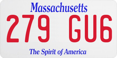 MA license plate 279GU6