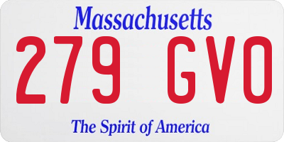 MA license plate 279GV0