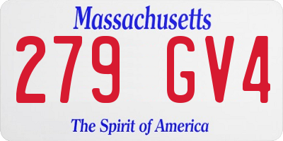 MA license plate 279GV4