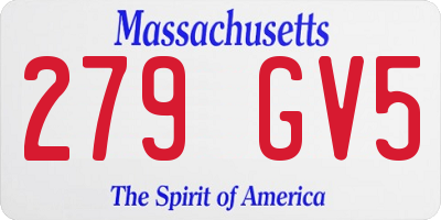 MA license plate 279GV5