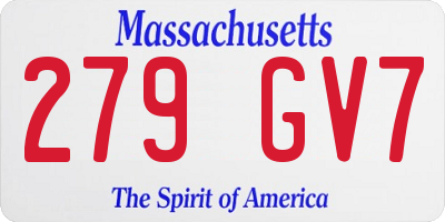 MA license plate 279GV7