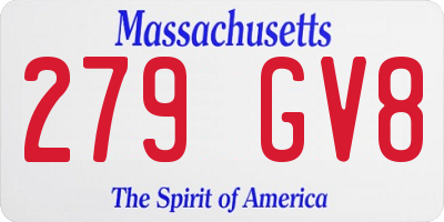 MA license plate 279GV8