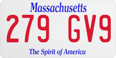 MA license plate 279GV9