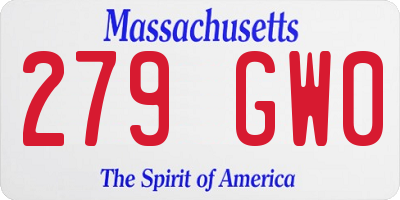 MA license plate 279GW0