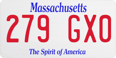 MA license plate 279GX0