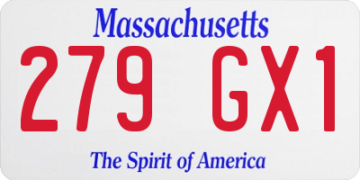 MA license plate 279GX1
