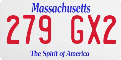 MA license plate 279GX2