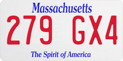MA license plate 279GX4