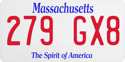 MA license plate 279GX8