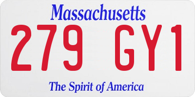 MA license plate 279GY1