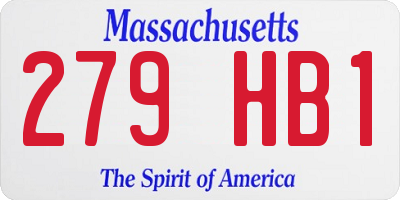 MA license plate 279HB1