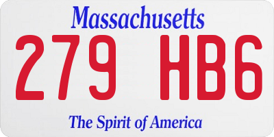 MA license plate 279HB6