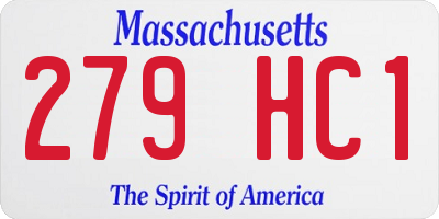 MA license plate 279HC1