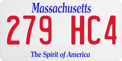 MA license plate 279HC4