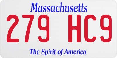 MA license plate 279HC9