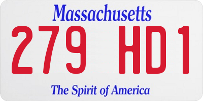 MA license plate 279HD1