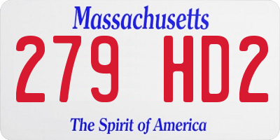 MA license plate 279HD2