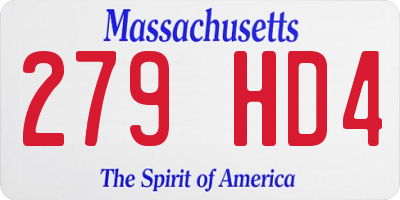 MA license plate 279HD4