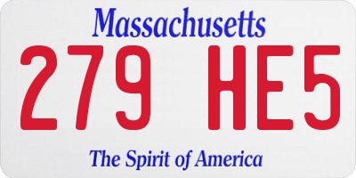 MA license plate 279HE5