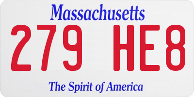 MA license plate 279HE8