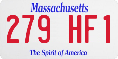 MA license plate 279HF1