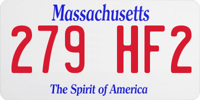 MA license plate 279HF2