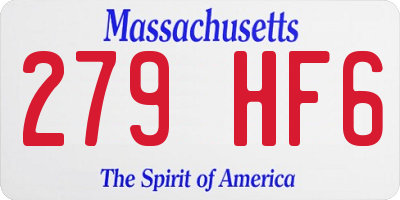 MA license plate 279HF6