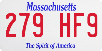 MA license plate 279HF9