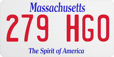 MA license plate 279HG0