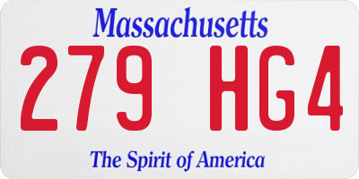 MA license plate 279HG4