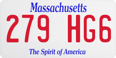 MA license plate 279HG6