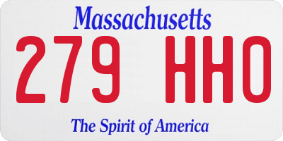 MA license plate 279HH0