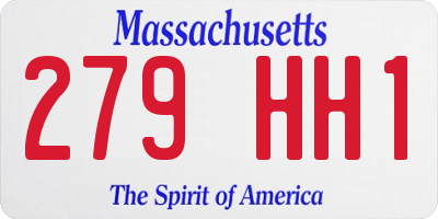 MA license plate 279HH1