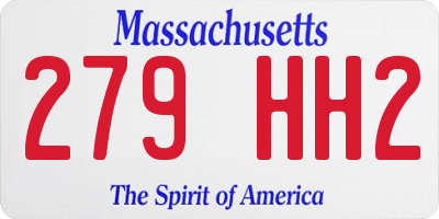 MA license plate 279HH2