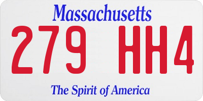 MA license plate 279HH4