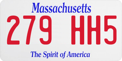 MA license plate 279HH5
