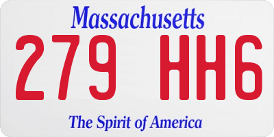 MA license plate 279HH6