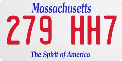 MA license plate 279HH7