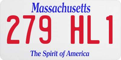 MA license plate 279HL1