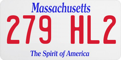 MA license plate 279HL2
