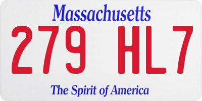 MA license plate 279HL7